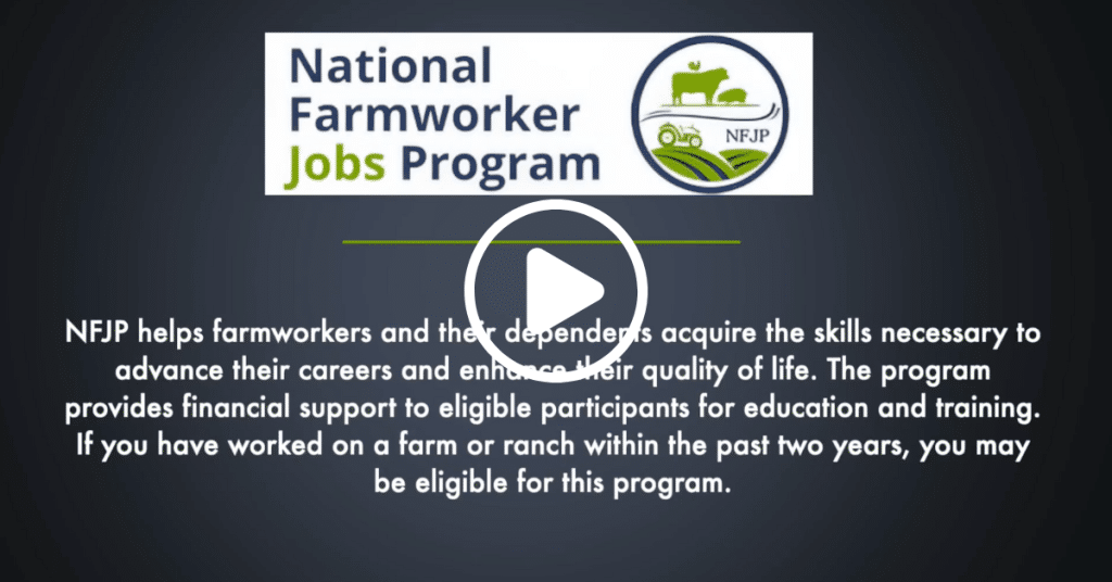 video intro slide with NFJP logo and video play button